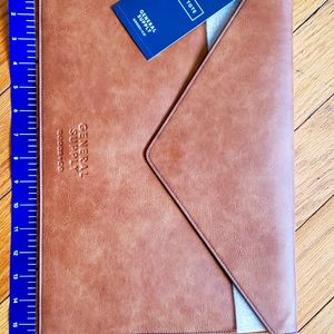 General Supply 15" Vegan Leather Padded Laptop Sleeve Protector Brown